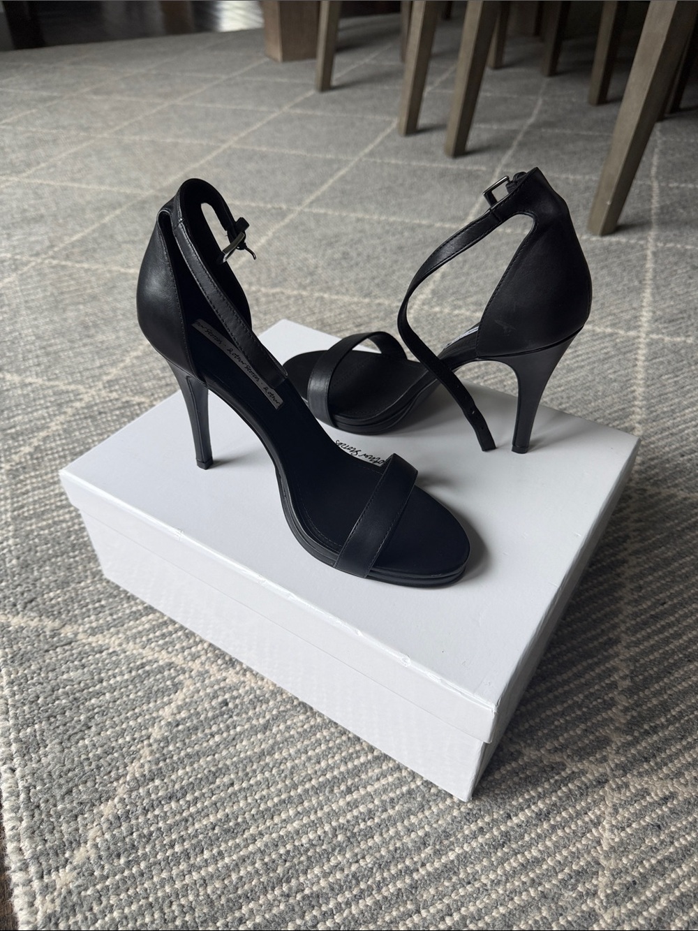 & Other Stories Black Ankle-Strap Stiletto Sandals